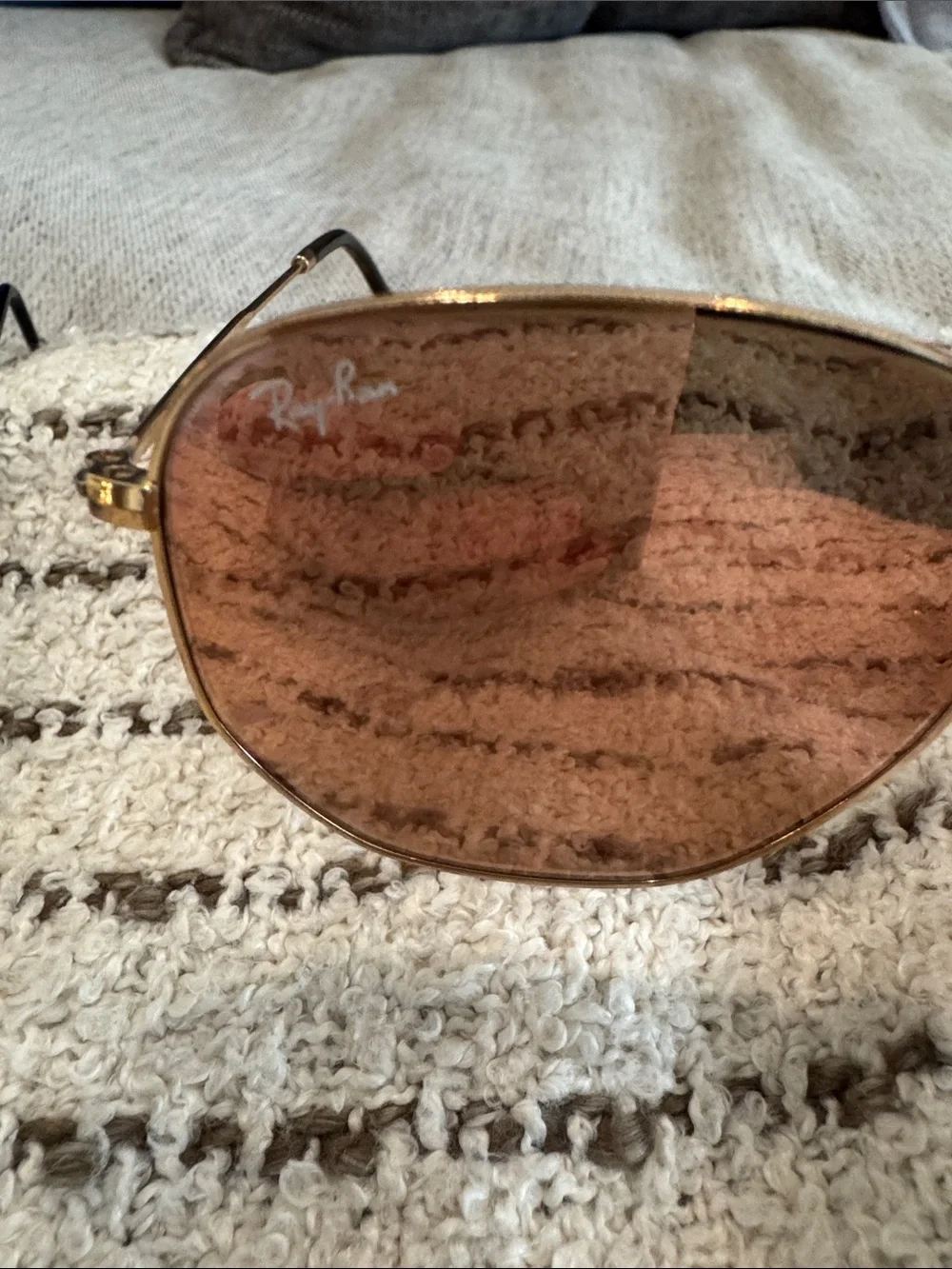 Ray-Ban Aviator Sunglasses in Black and Rose Gold